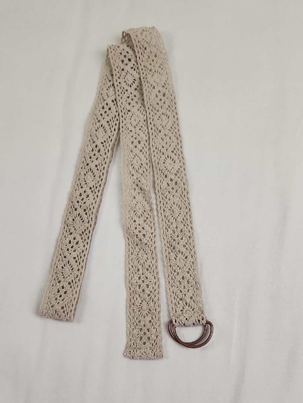 Women's Crochet Ring Belt - Cream